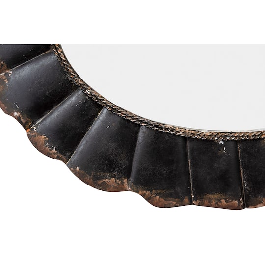 Hello Honey® 31" Black Oval Scalloped Metal Mirror